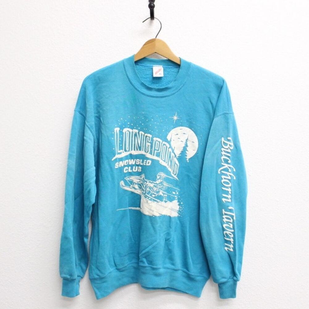 Vintage Long Pond Snowmobile Club Buckhorn Tavern Sweatshirt XL